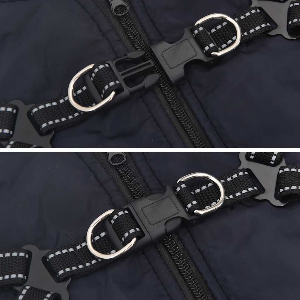 Hundtäcke med sele vattentät reflex marinblå L36