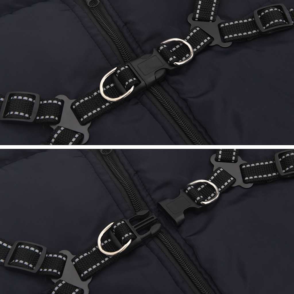 Hundtäcke med sele vattentät reflex marinblå L44