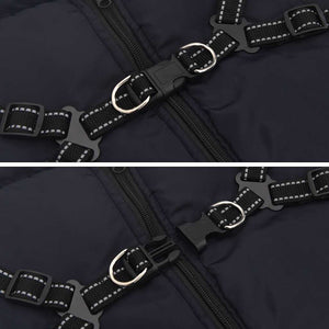 Hundtäcke med sele vattentät reflex marinblå L52