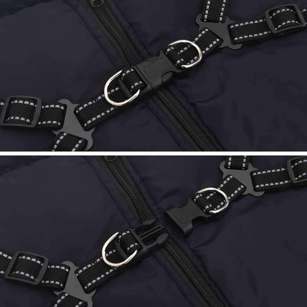 Hundtäcke med sele vattentät reflex marinblå L68