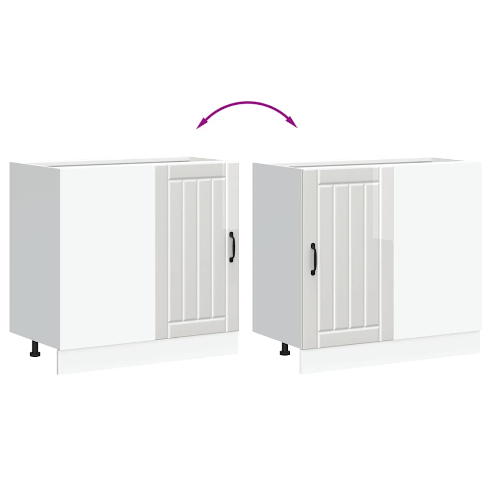 Köksbänk "Lucca" högblank vit parkett