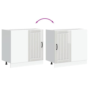 Köksbänk "Lucca" högblank vit parkett