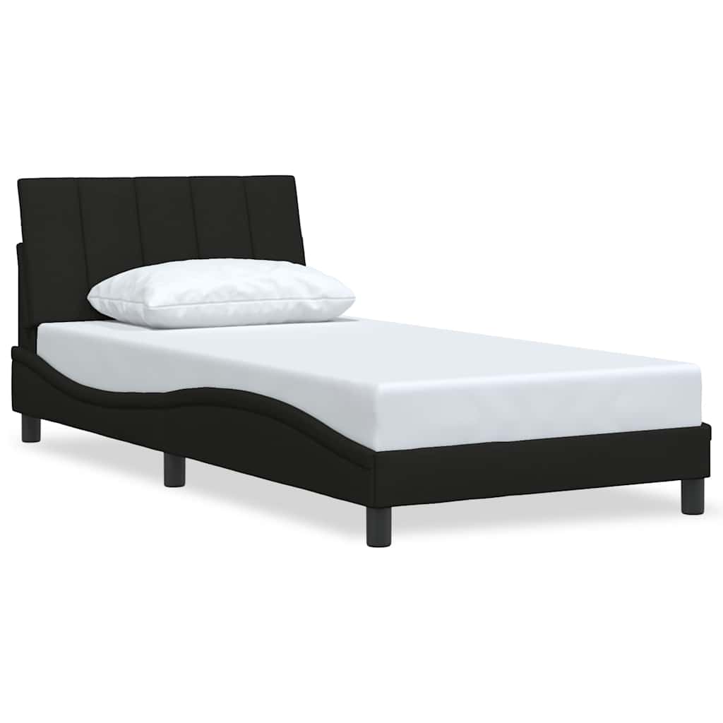 Bed Frame without Mattress "Hanko" Black 100x200 cm Fabric