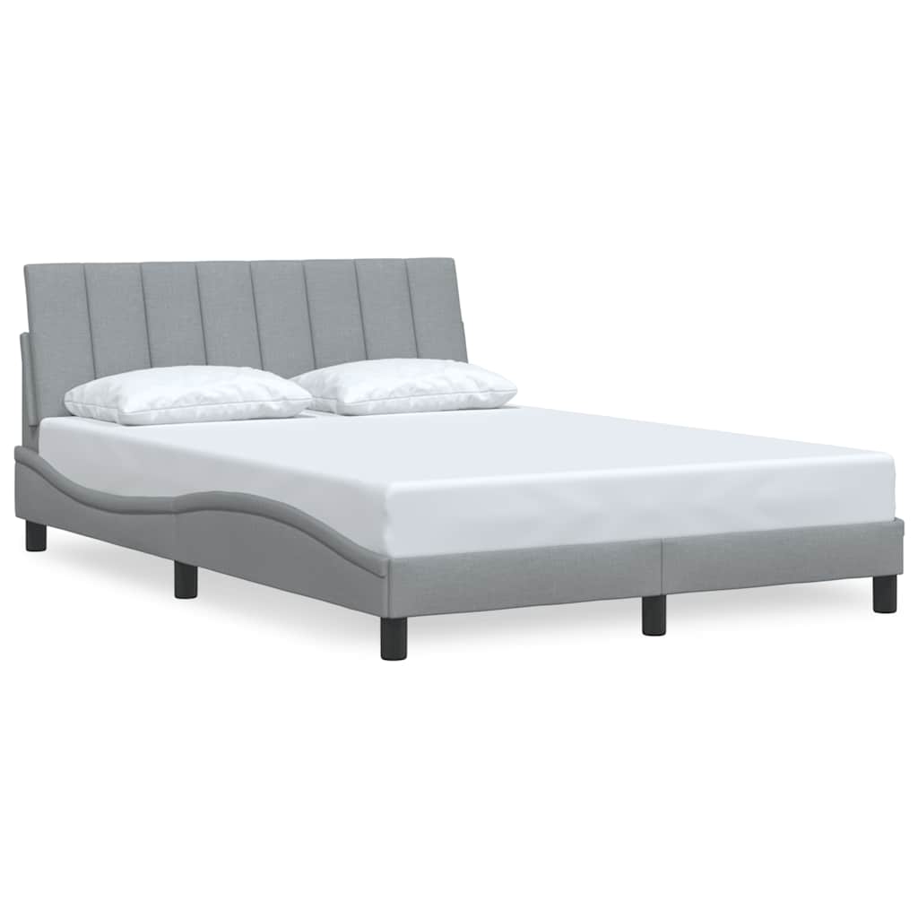 Bed Frame without Mattress "Hanko" Light Grey 120x200 cm Fabric
