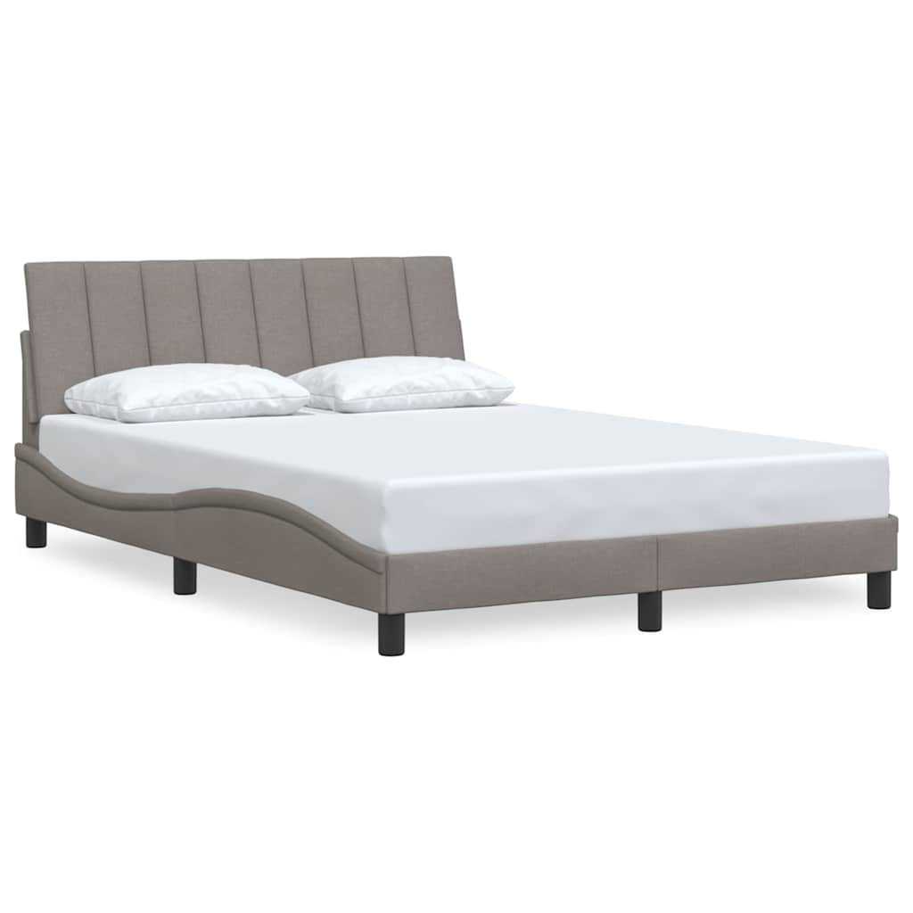 Bed Frame without Mattress "Hanko" Taupe 140x190 cm Fabric