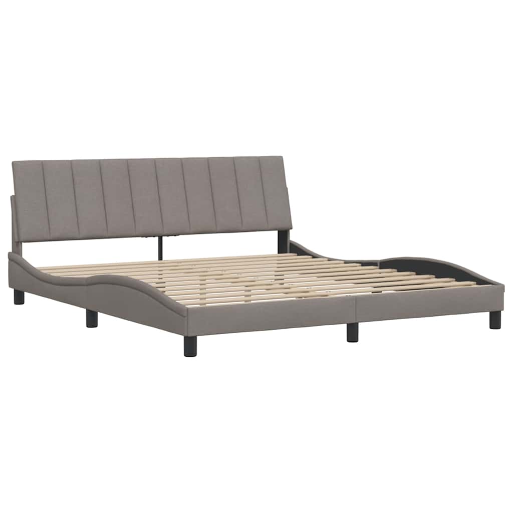 Bed Frame without Mattress "Hanko" Taupe 180x200 cm Fabric