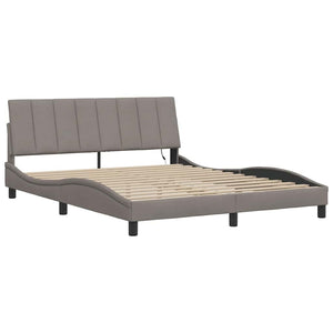 Bed Frame without Mattress "Hanko" Taupe 160x200cm Fabric