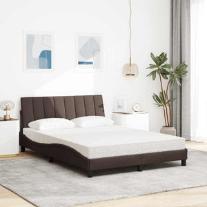 Bed with Mattress "Hanko" Dark Brown 120x200 cm Fabric