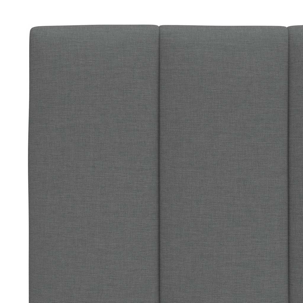 Bed with Mattress "Hanko" Dark Grey 140x190 cm Fabric