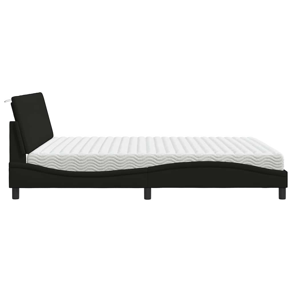 Bed with Mattress "Hanko" Black 180x200 cm Fabric