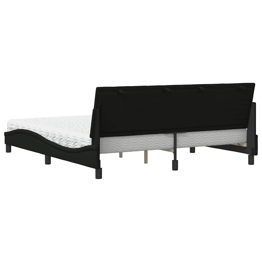Bed with Mattress "Hanko" Black 180x200 cm Fabric