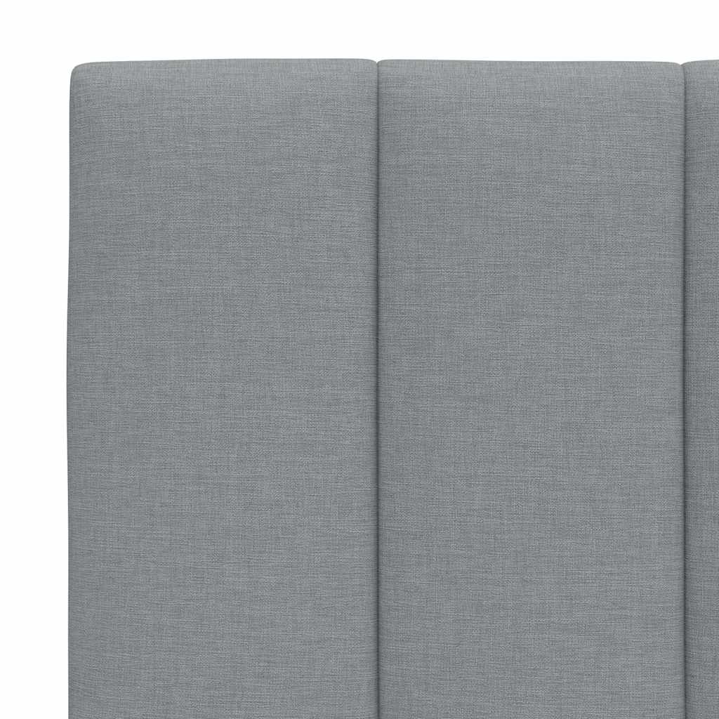 Bed with Mattress "Hanko" Light Grey 200x200 cm Fabric
