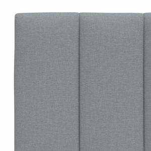 Bed with Mattress "Hanko" Light Grey 200x200 cm Fabric