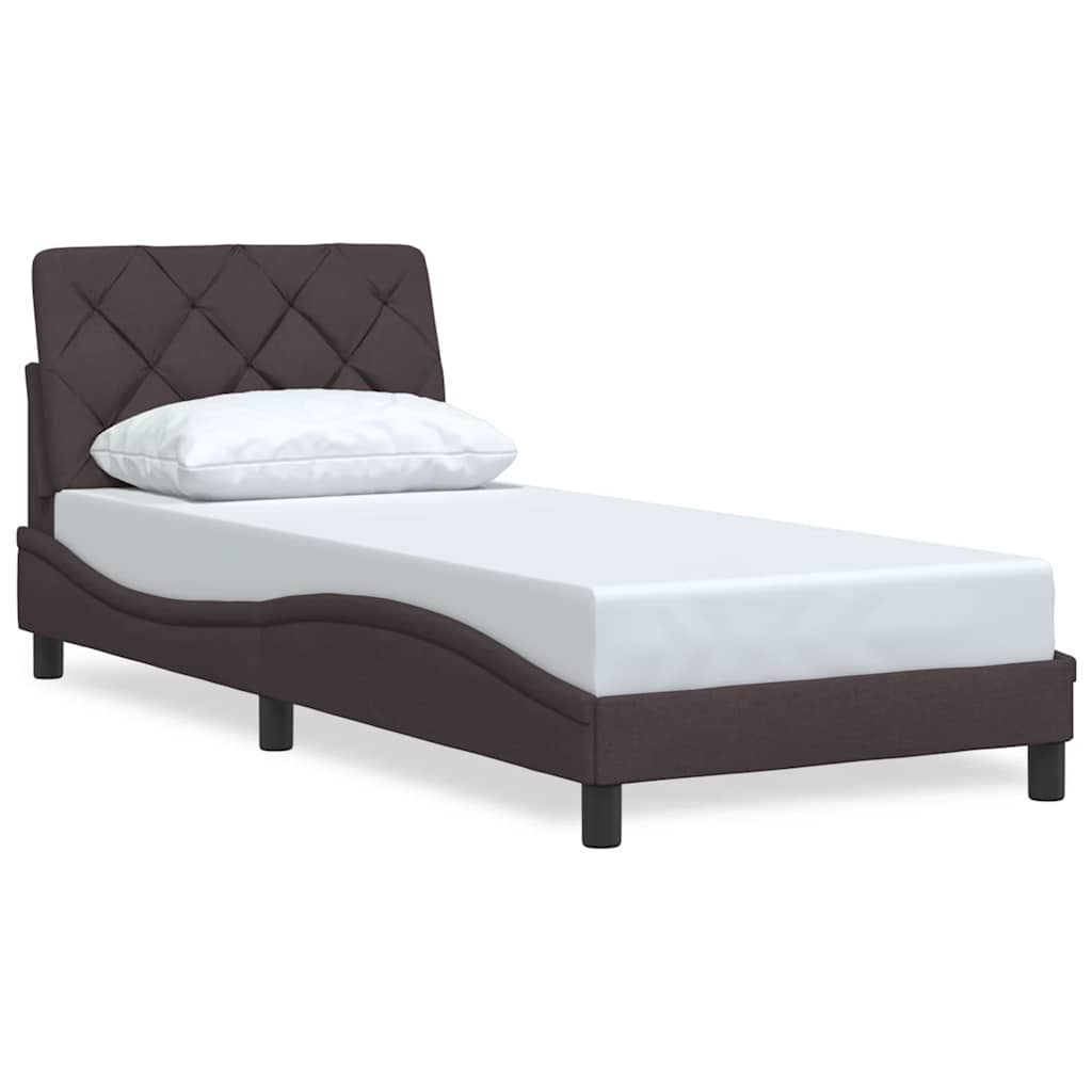 Bed Frame without Mattress Dark Brown 80x200 cm Fabric