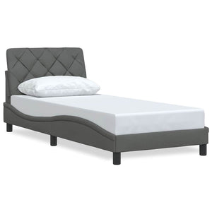 Bed Frame without Mattress Dark Grey 90x200 cm Fabric