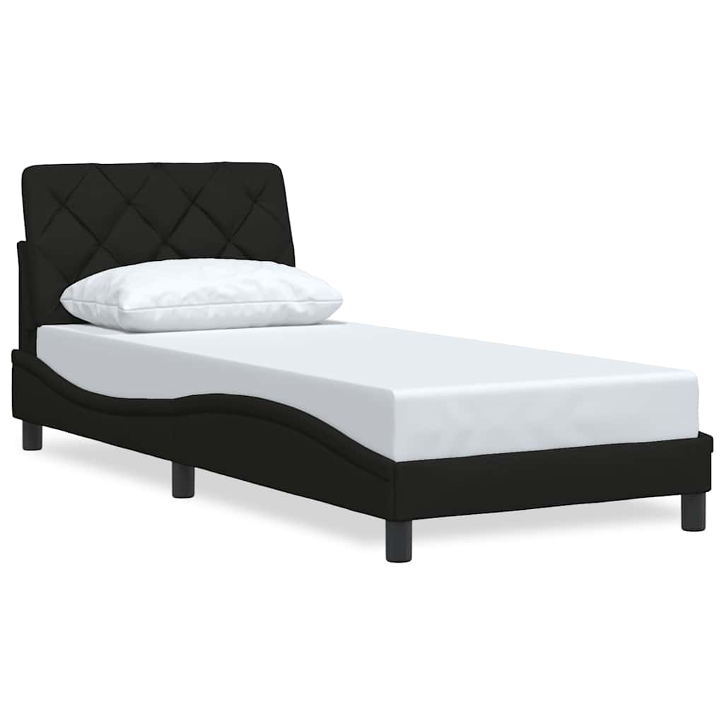 Bed Frame without Mattress Black 90x200 cm Fabric