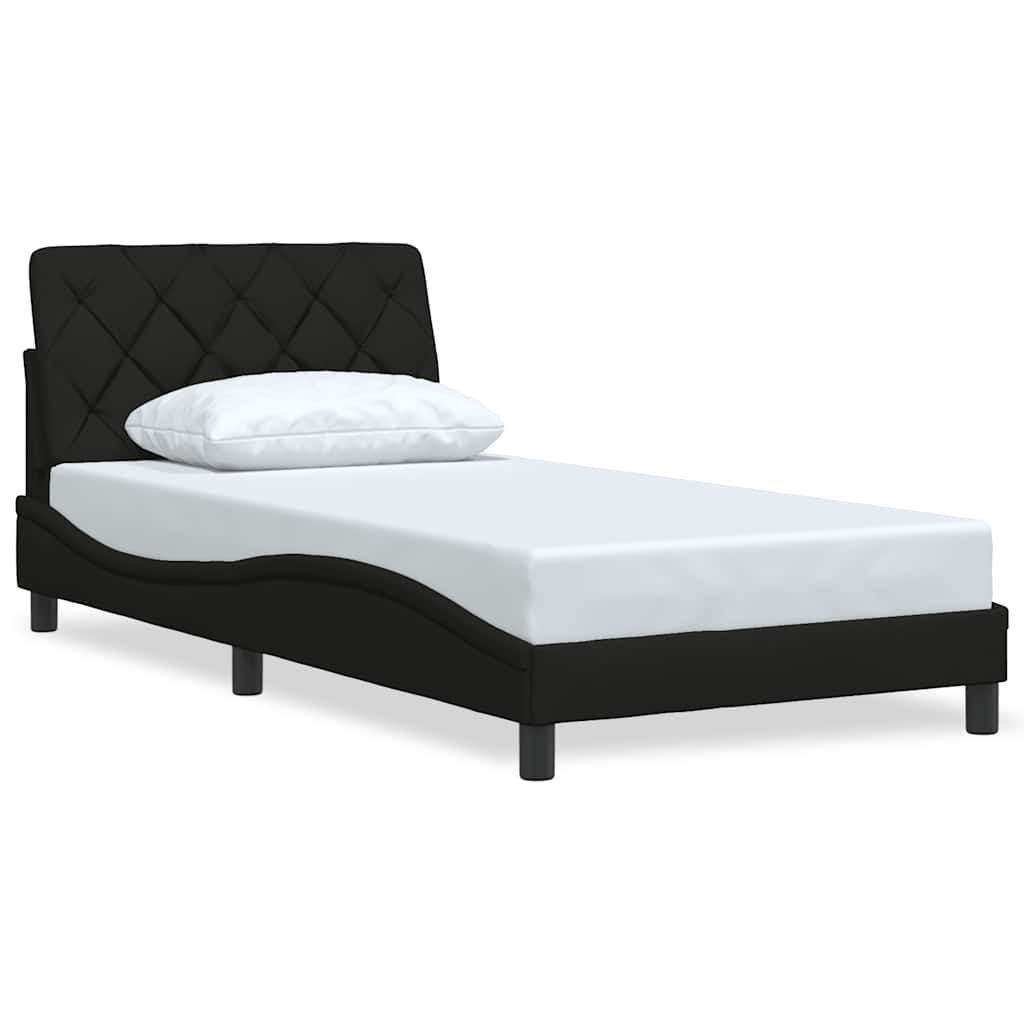 Bed Frame without Mattress Black 100x200 cm Fabric