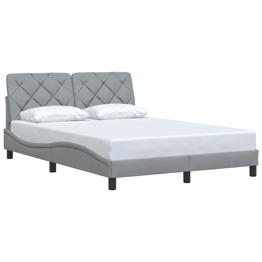Bed Frame without Mattress Light Grey 120x200 cm Fabric