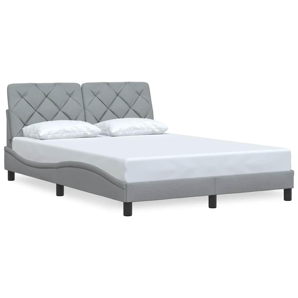 Bed Frame without Mattress Light Grey 120x200 cm Fabric