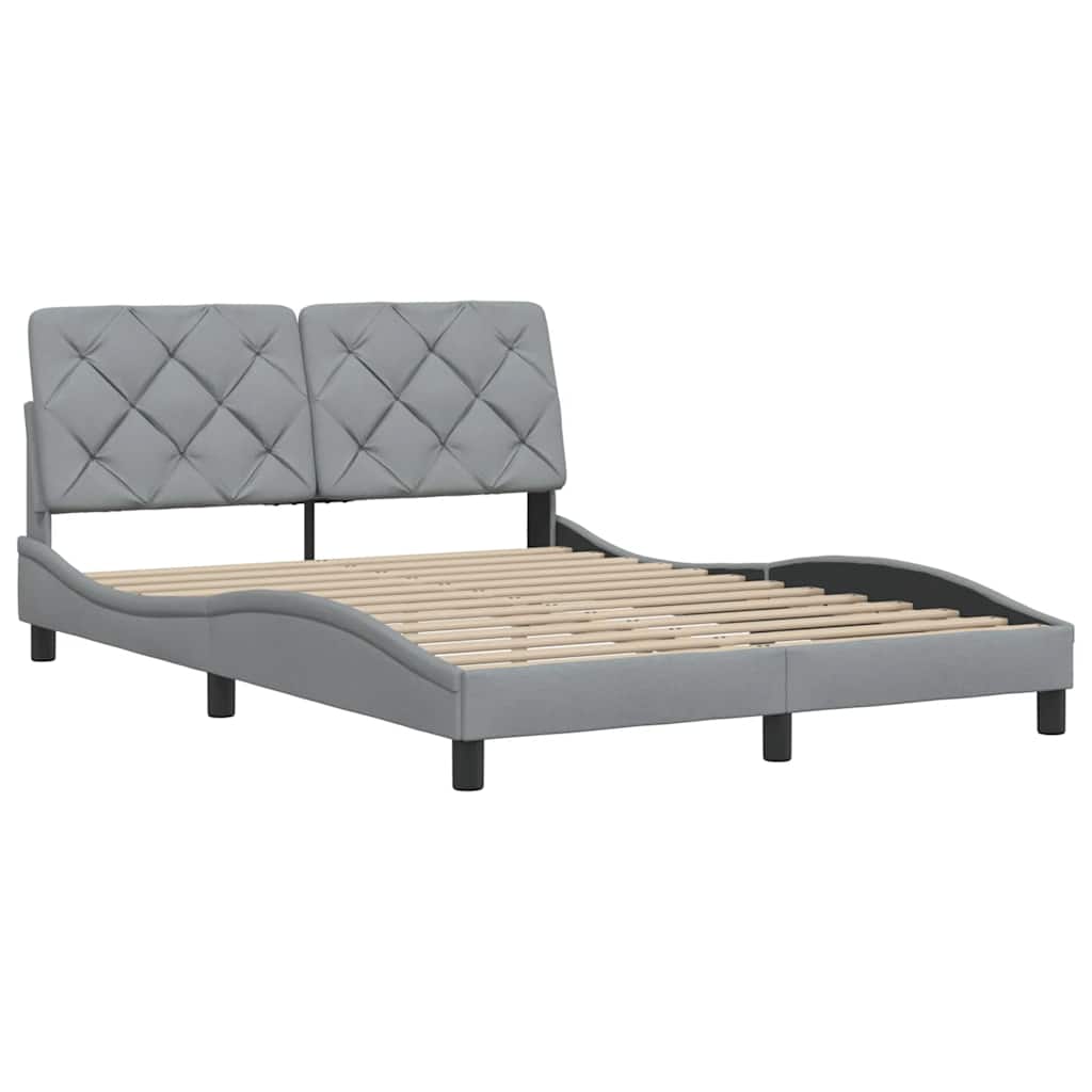 Bed Frame without Mattress Light Grey 120x200 cm Fabric