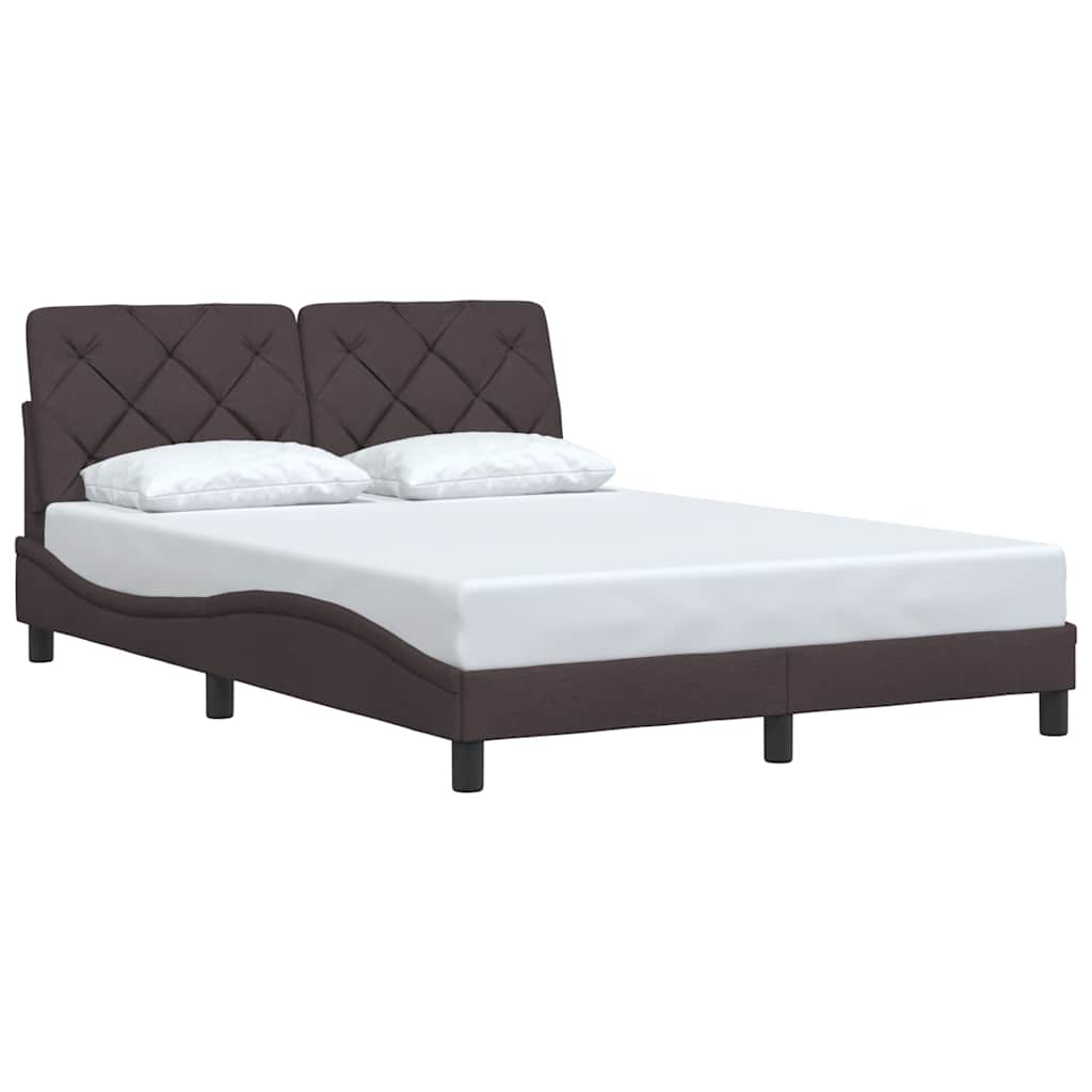 Bed Frame without Mattress Dark Brown 120x200 cm Fabric