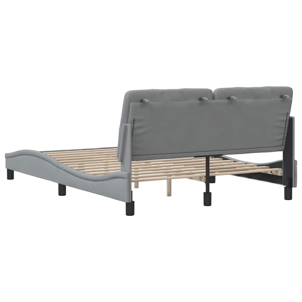 Bed Frame without Mattress Light Grey 140x200 cm Fabric