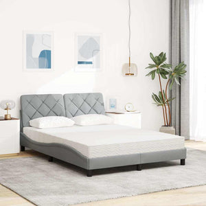 Bed with Mattress Light Grey 140x200 cm Fabric
