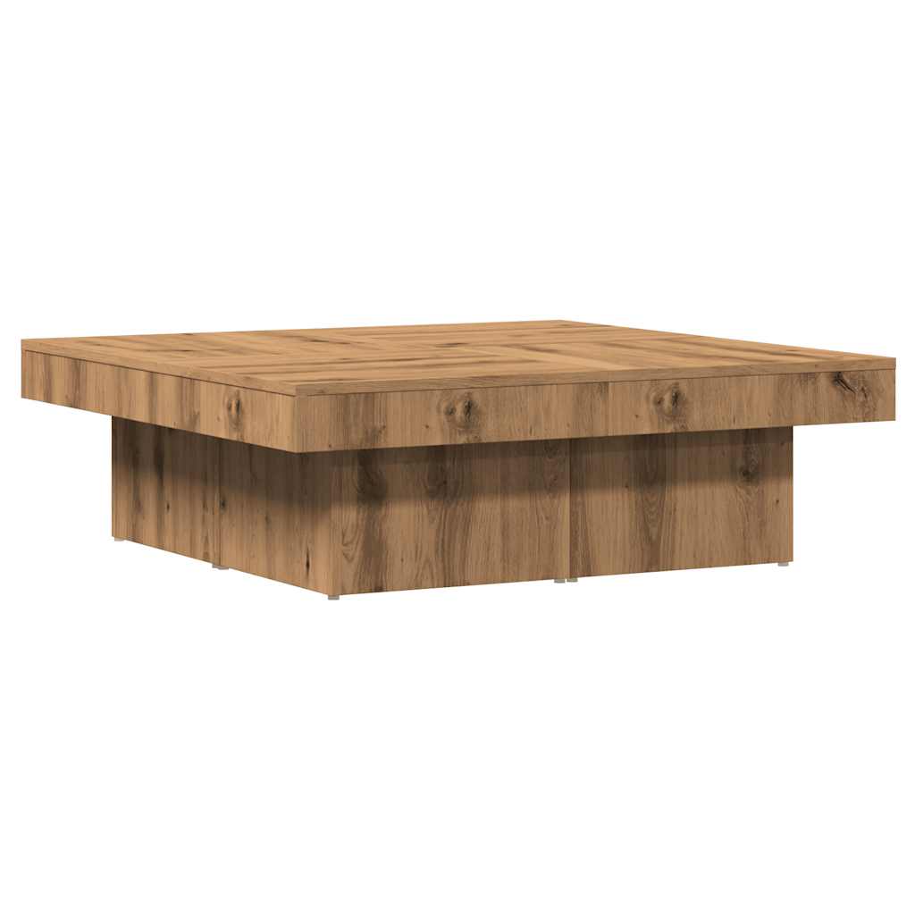 Soffbord artisan ek 90x90x28 cm konstruerat trä