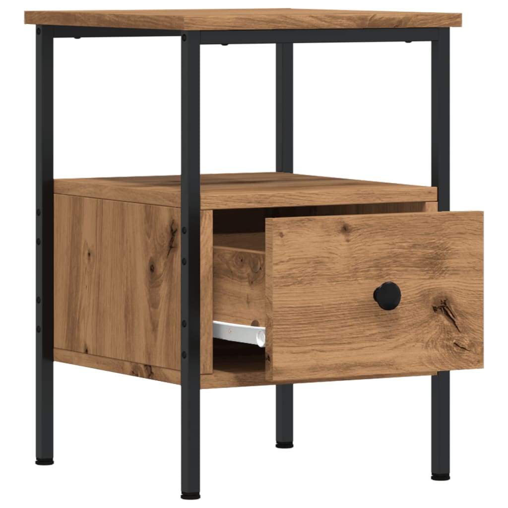 Sängbord 2 st ek 34x36x50 cm konstruerat trä