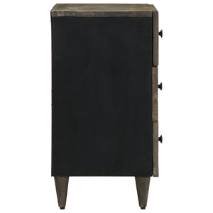 Sängbord ljusgrått 50x33x60 cm massivt trä mango