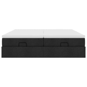 Ottoman sängram med madrasser svart 180x200 cm tyg