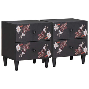 Sängbord med låda 2 pcs Brun 40 x 33,5 x 46 cm Massivt mangoträ