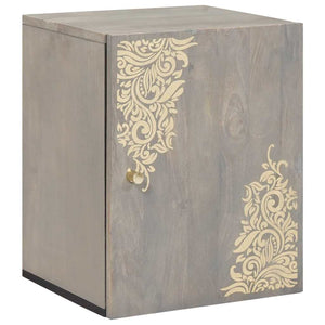 Väggskåp Väggmonterad Grå 38 x 33 x 48 cm Massivt mangoträ