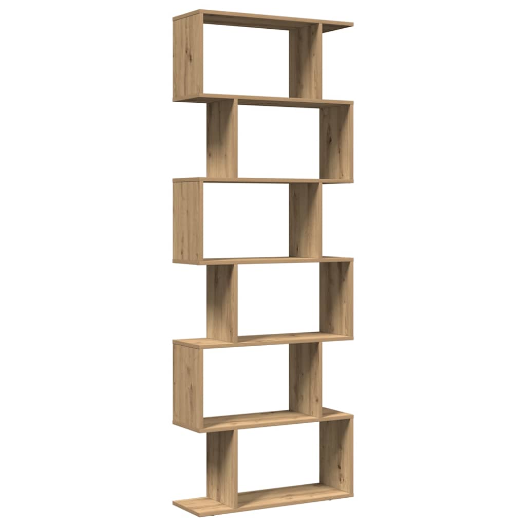 Bokhylla/Rumsavdelare 6 hyllor ek 70x24x193 cm konstruerat trä