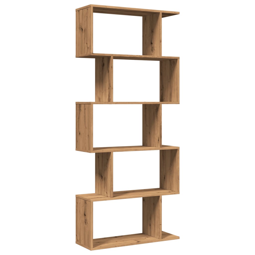 Bokhylla/Rumsavdelare 5 hyllplan ek 70x24x161cm konstruerat trä