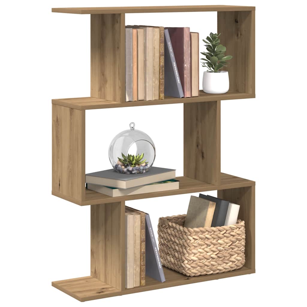Bokhylla/Rumsavdelare 3 hyllor ek 70x24x97 cm konstruerat trä