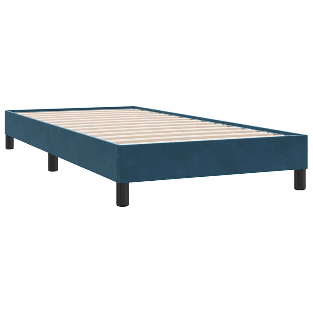 Sängram utan madrass mörkblå 80x210 cm sammet