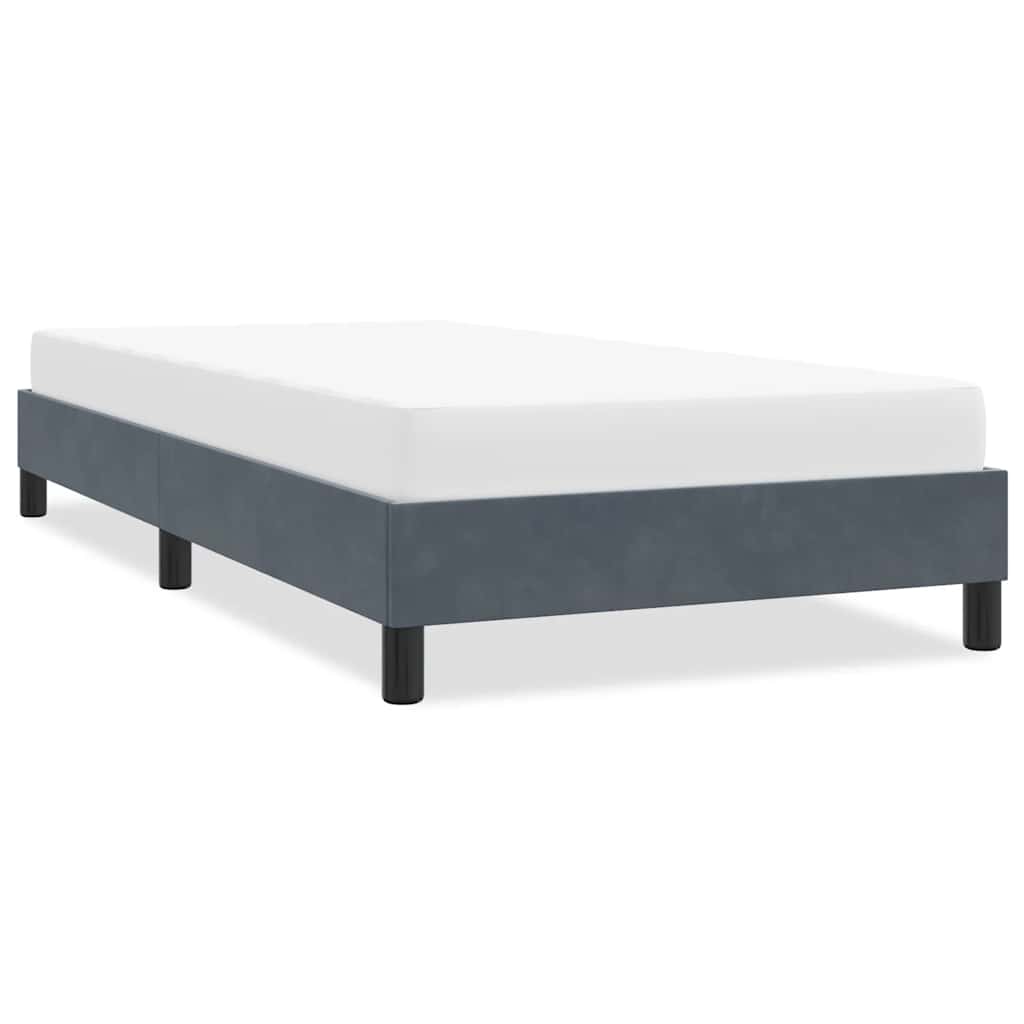 Sängram utan madrass mörkgrå 100x210 cm sammet