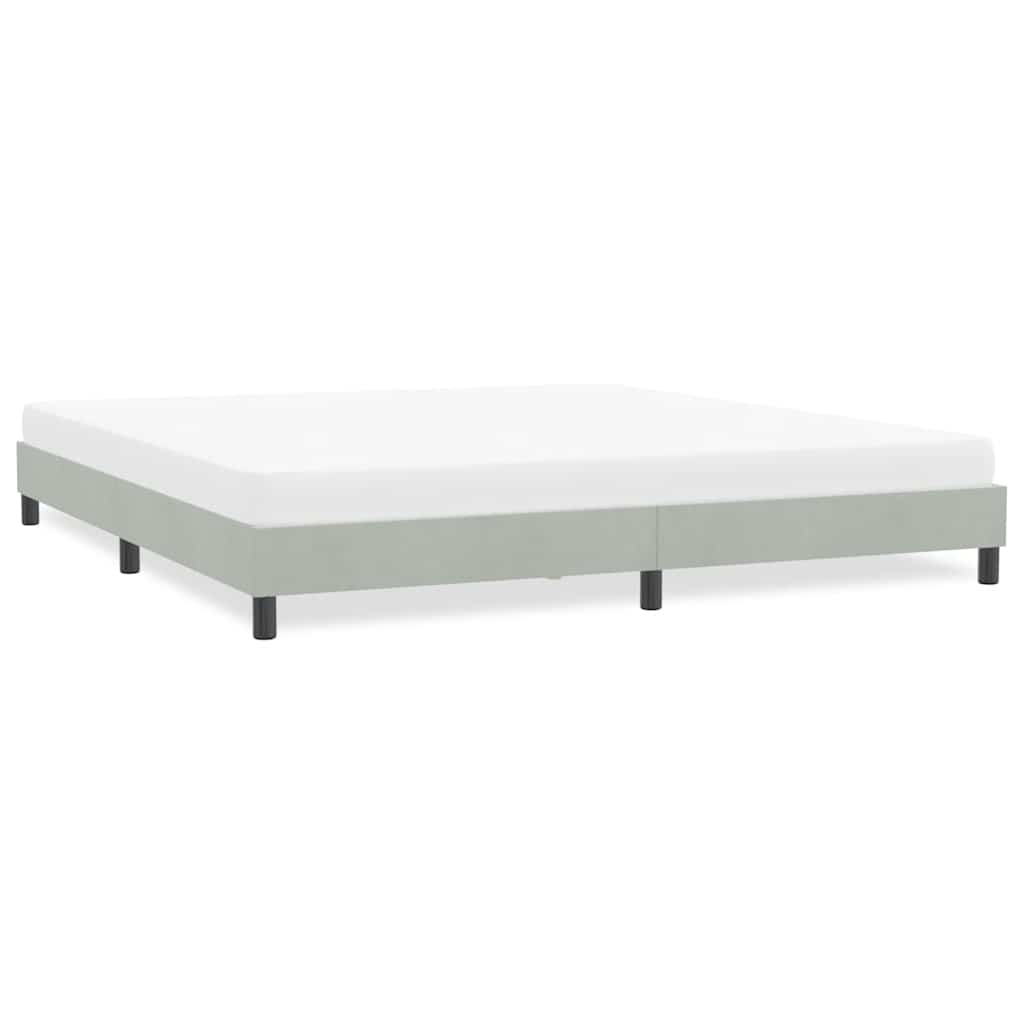 Sängram utan madrass ljusgrå 180x210 cm sammet