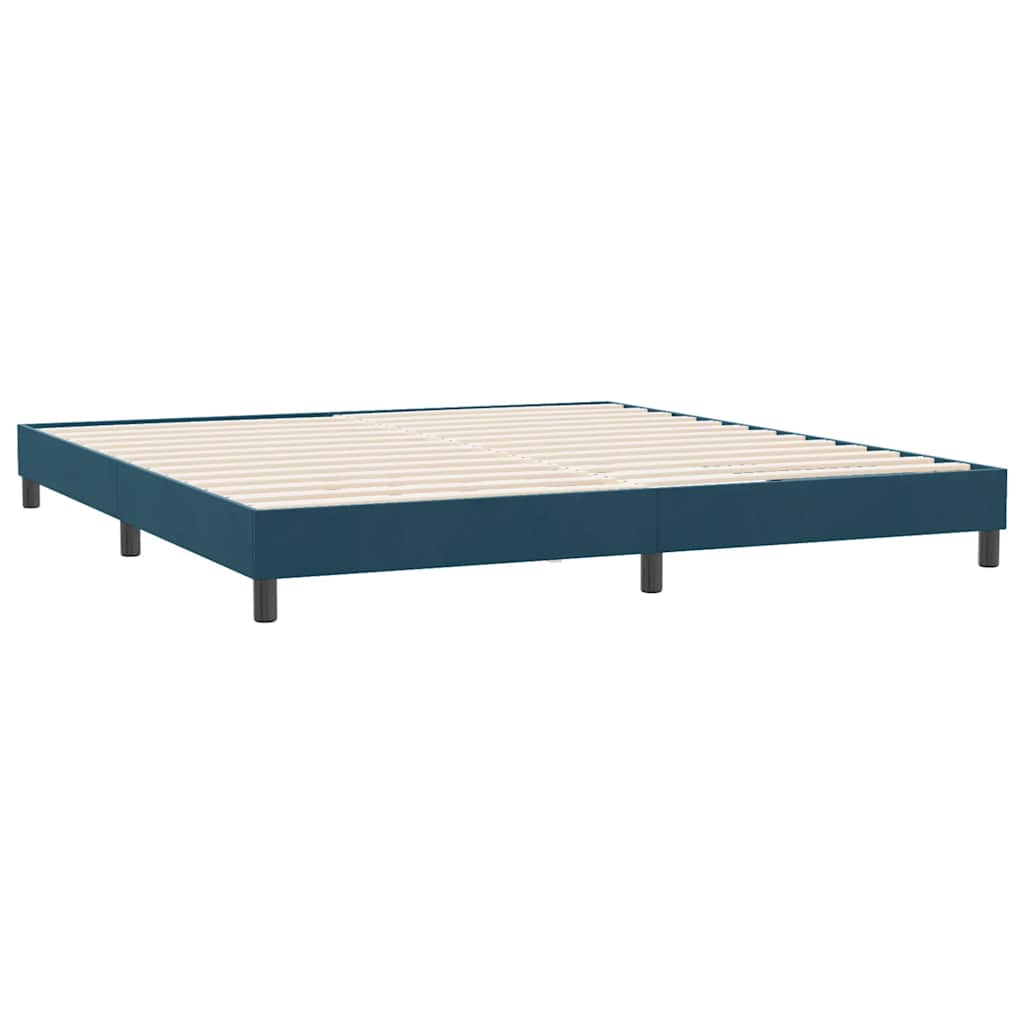 Sängram utan madrass mörkblå 180x210 cm sammet