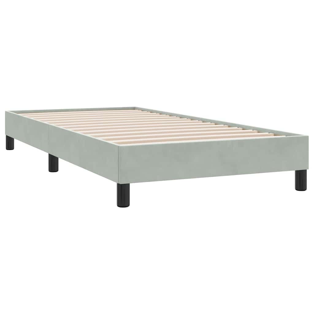 Sängram utan madrass ljusgrå 80x220 cm sammet