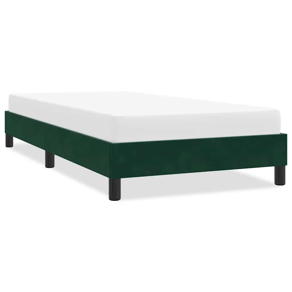 Sängram utan madrass mörkgrön 80x220 cm sammet