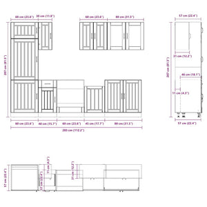 Köksskåpsset Lucca 8 delar högglans vit konstruerat trä