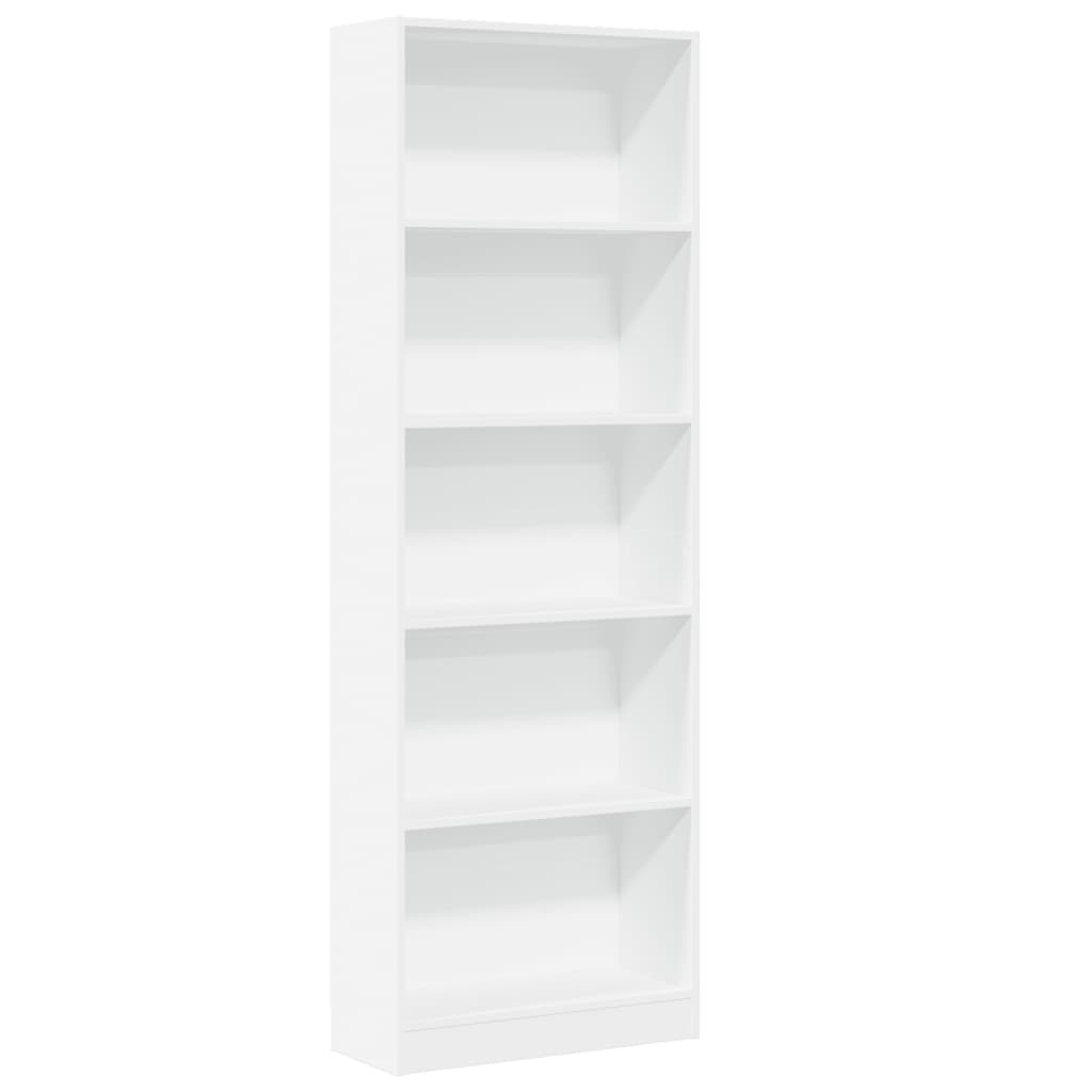 Bokhylla vit 60x24x176 cm konstruerat trä