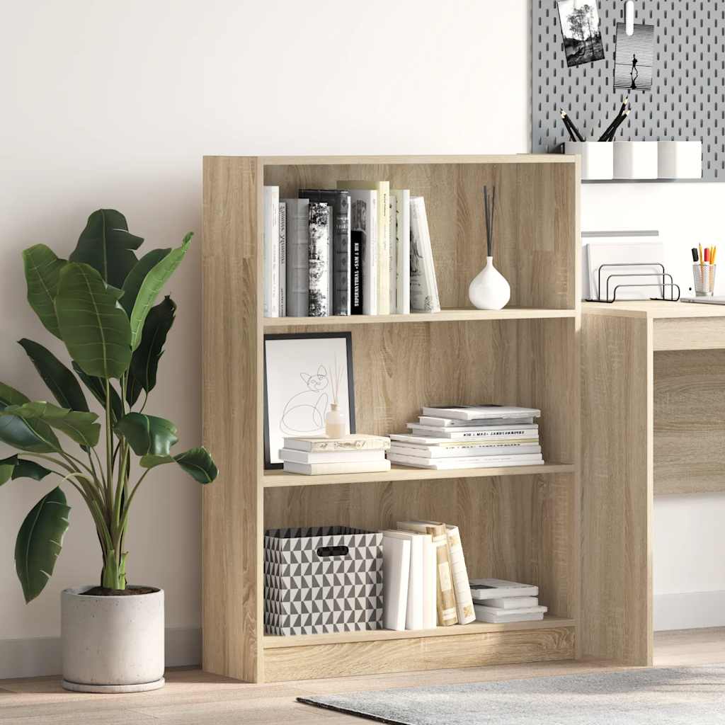 Bokhylla sonoma-ek 80x24x109 cm konstruerat trä