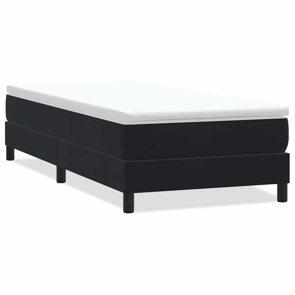 Resårsäng utan madrass svart 90x210 cm sammet