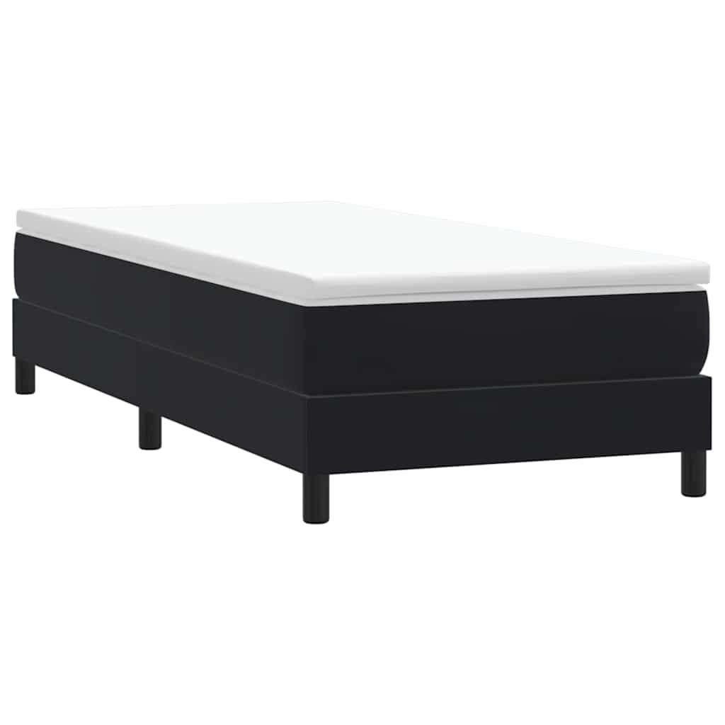 Resårsäng utan madrass svart 90x210 cm sammet
