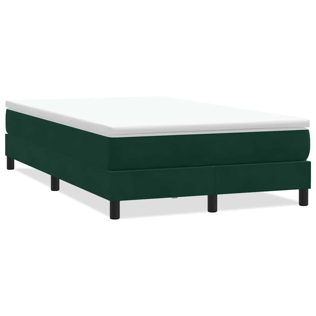 Resårsäng utan madrass mörkgrön 120x210 cm sammet