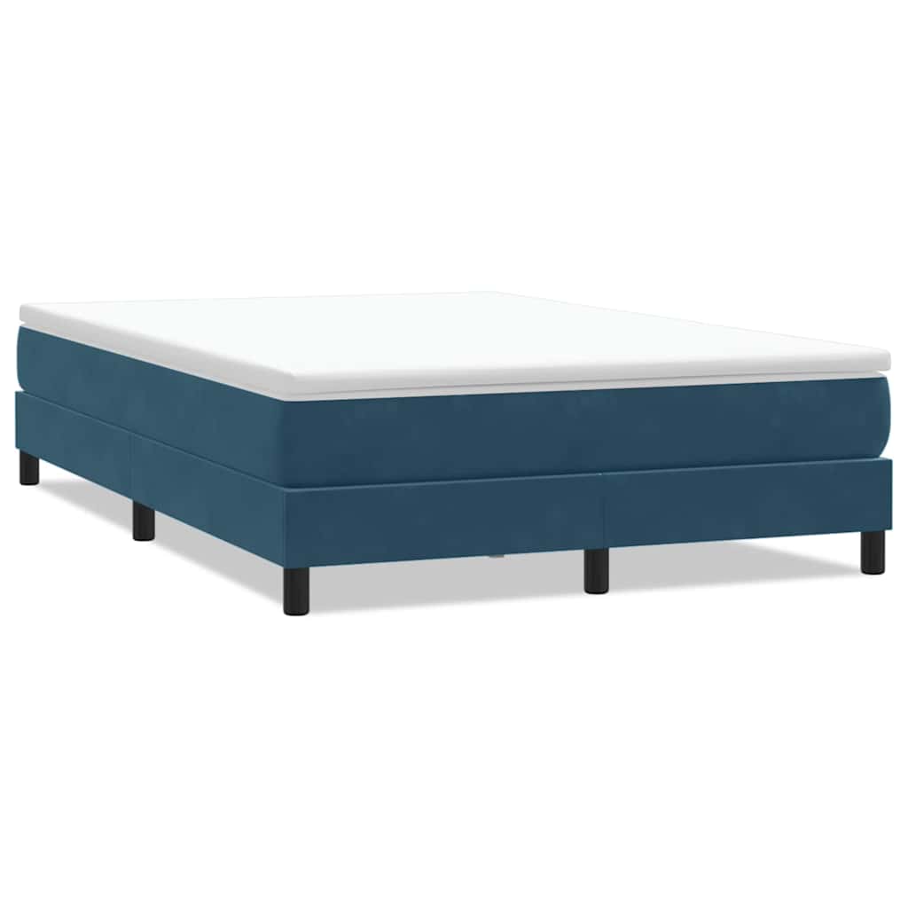 Ramsäng utan madrass mörkblå 160x210 cm sammet
