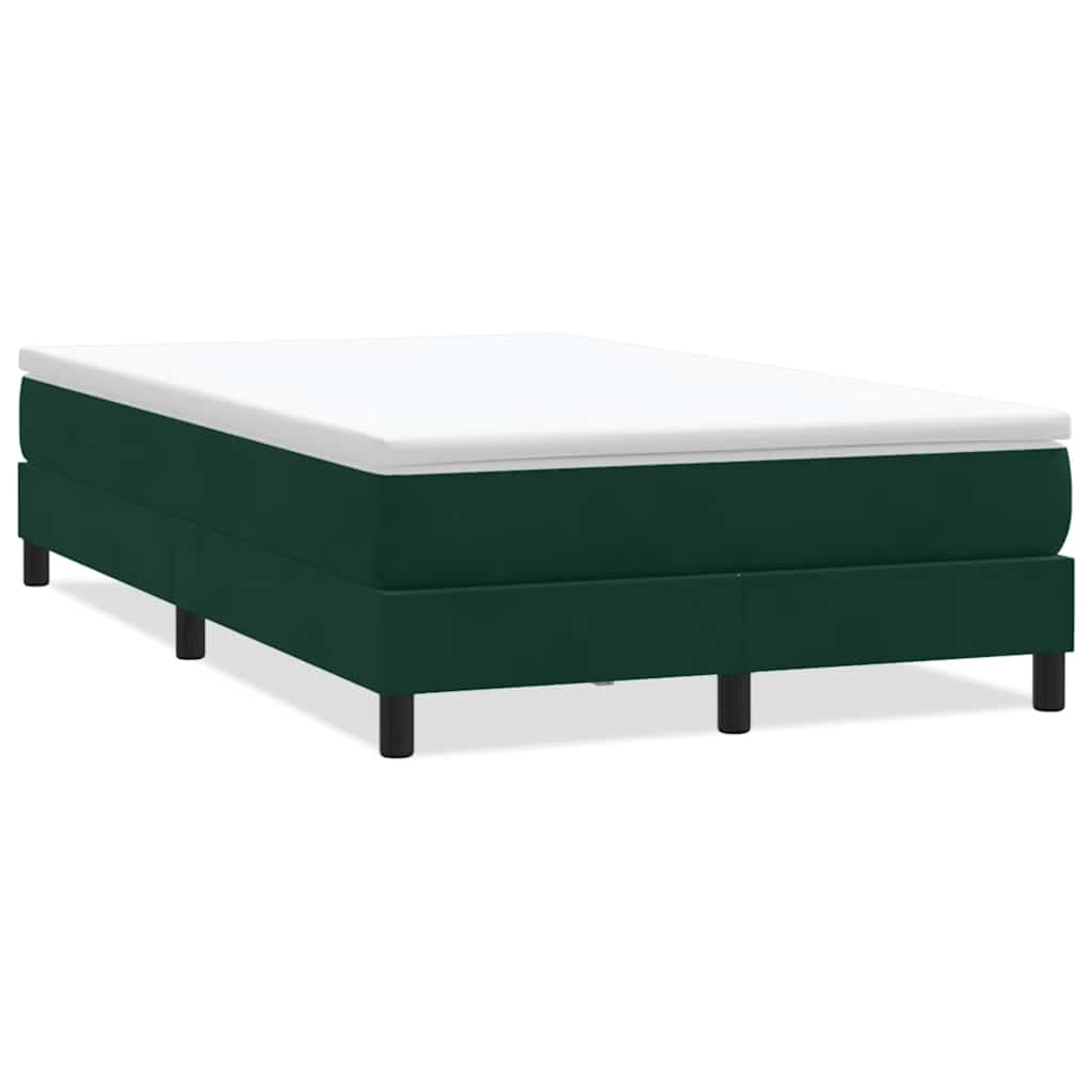 Resårsäng utan madrass mörkgrön 120x220 cm sammet